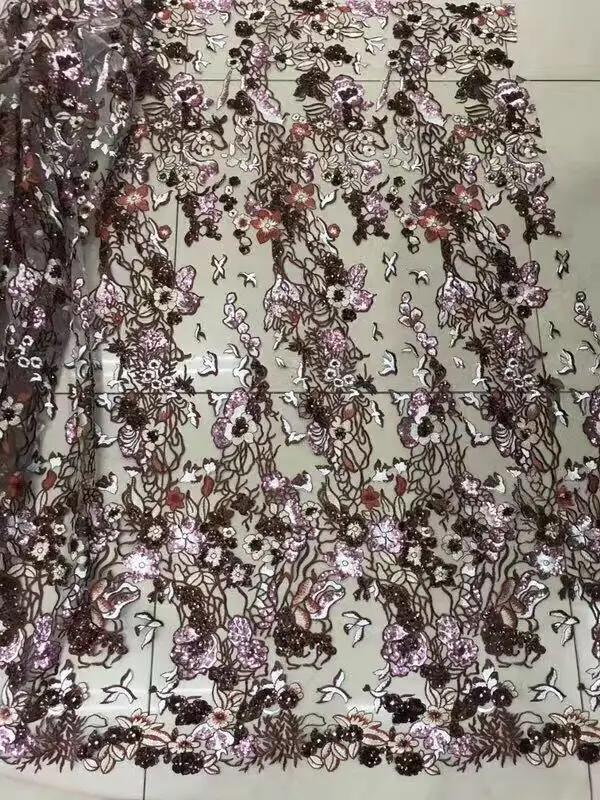 

French Tulle Lace Fabric with sequins SYJ-81927 Embroidered Nigerian Lace Fabric