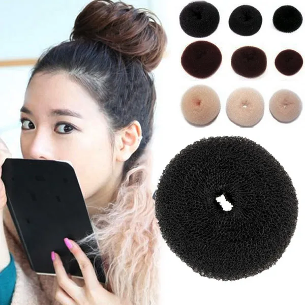 1 Pcs Magic Lady Sponge Donut Bun Maker Hair Styling Tool Soft Hair Styler Shaper Hair Rollers For Women Lady Styling Tool FM88