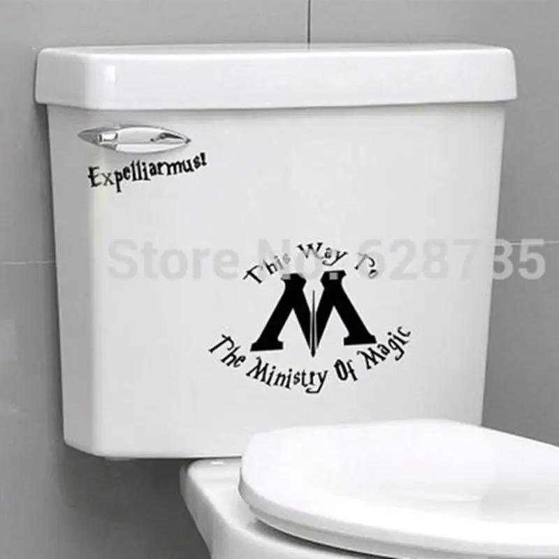 "Ministry of Magic This Way" Wall Decals Potter Quotes Vinyl Wall Sticker Home Toilet Seat Decor wall stickers,toilet stickers