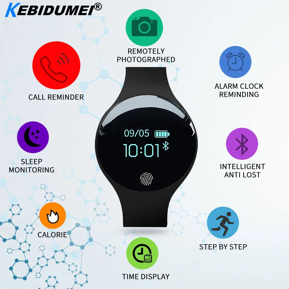 

Bluetooth Sport Smartwatch Waterproof OLED Touch screen Pedometer Fitness Tracker Call Reminder Wristwatch For IOS Android