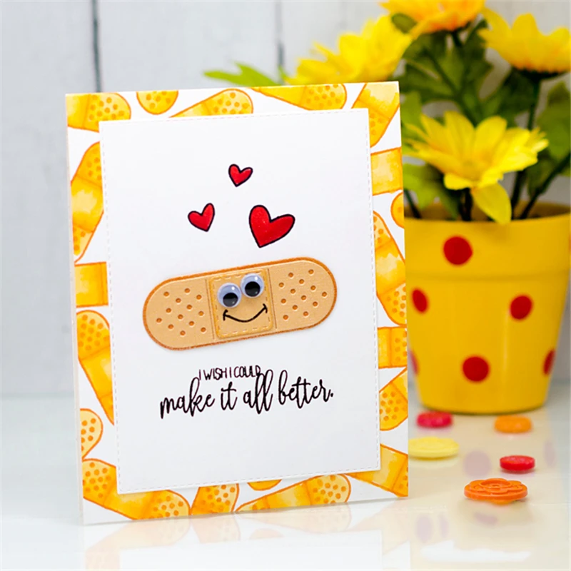 

GJCrafts Band Aid Metal Cutting Dies with Clear Stamps for Craft Dies Scrapbooking Card Album Stencil Cutting Dies New 2019