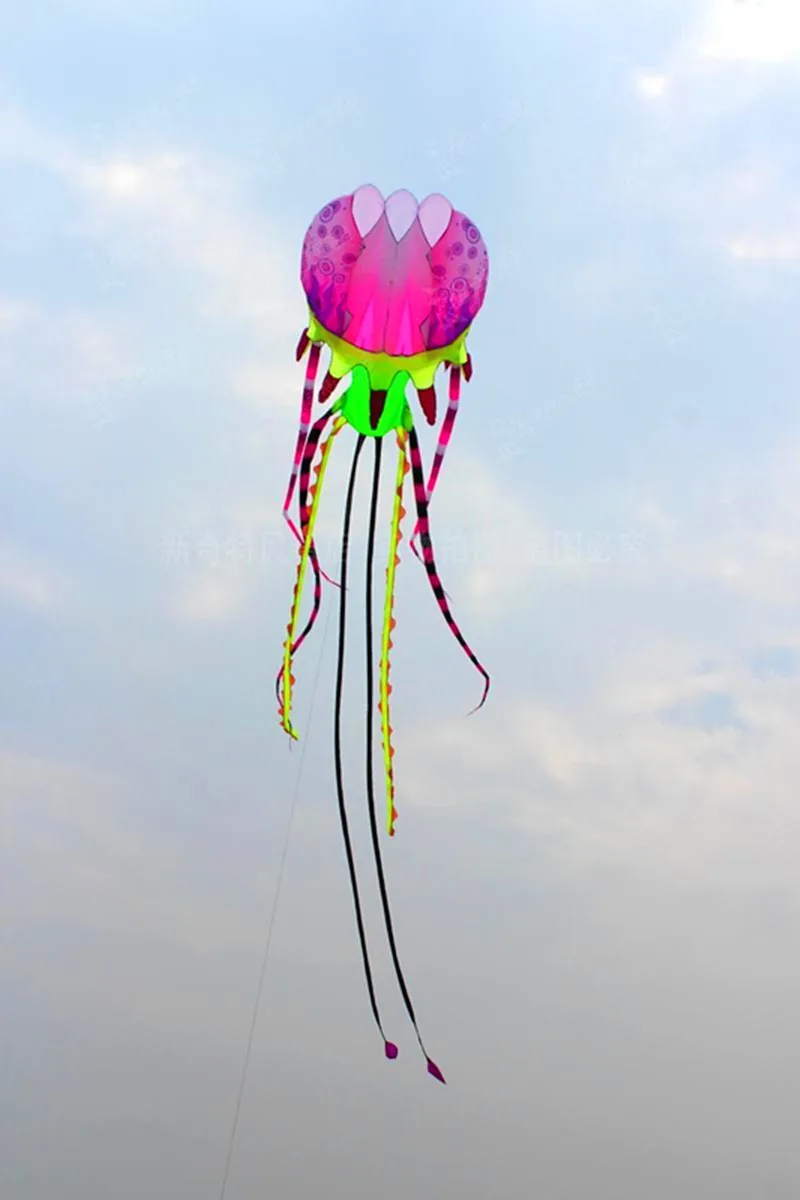 Высокое качество, 3d воздушный змей медузы, Мягкий Нейлоновый воздушный змей Рипстоп с ручкой, уличные игрушки, большой воздушный змей для серфинга, осьминог