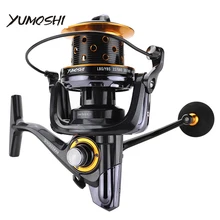 Катушка спиннинга yumoshi TK8000-10000 металлические Рыболовные катушки 14+ 1BB для дальнего заброса, литая спиннинговая катушка для ловли карпа соленой воды прибойный спиннинг