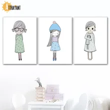 Cartoon Loli Girl Nordic Posters And Prints Wall Art Canvas Painting Scandinavian Canvas Art Wall Pictures Baby Girl Room Decor
