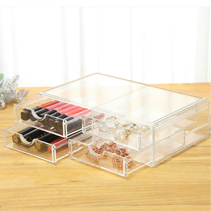 

Nail Polish Box Case Make Up Organizer Holder Makeup Tools Clear Plastic Cosmetic Organizer Acrylic Drawer Jewelry