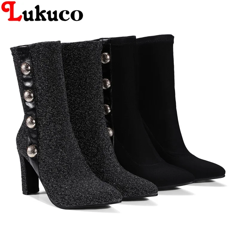 

2018 popular mid-calf boots large CN size 35 36 37 38 39 40 41 42 43 high quality women lagy Boots real pictures free shipping