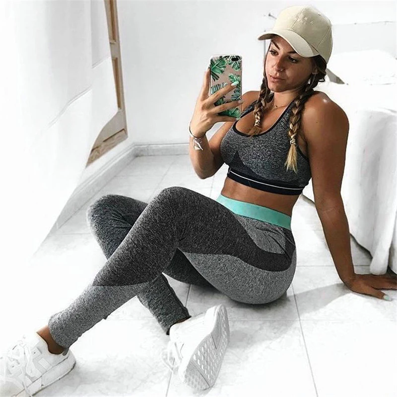 

Women Sweatpants Fashion Streetwear Pencil Pants Patchwork Style Elastic Mid Waist Hips Trousers Slim Fit Pants for Sports