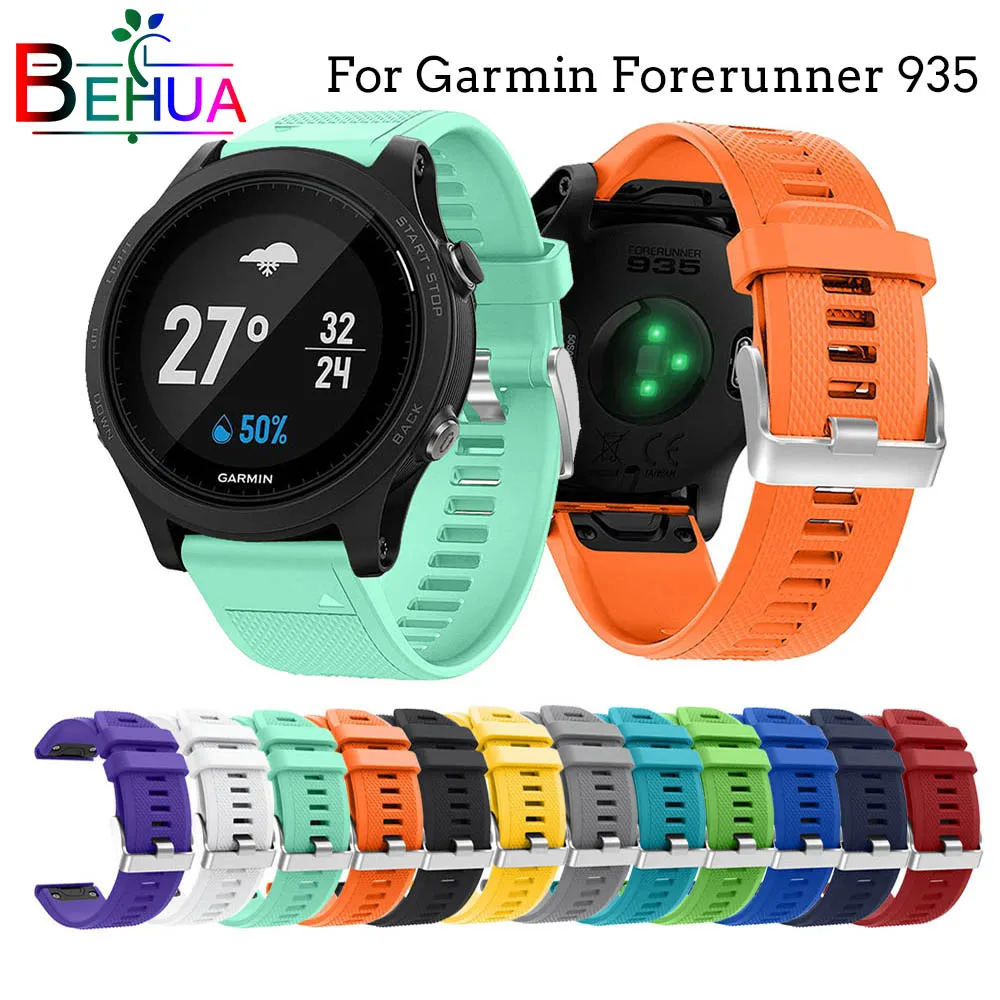 22 мм для Garmin Forerunner 935 Смарт часы с быстроразъемным силиконовым простым ремешком
