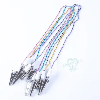 

10pcs Dental Bib Clips Flexible Chain Crocodile Clip Napkin Holder Chain High Quality