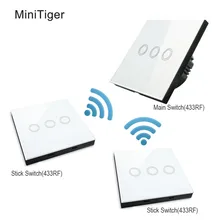 MiniTiger ЕС стандартный роскошный хрустальный настенный сенсорный выключатель нормальный 3 банды и 3 банды сенсорный выключатель