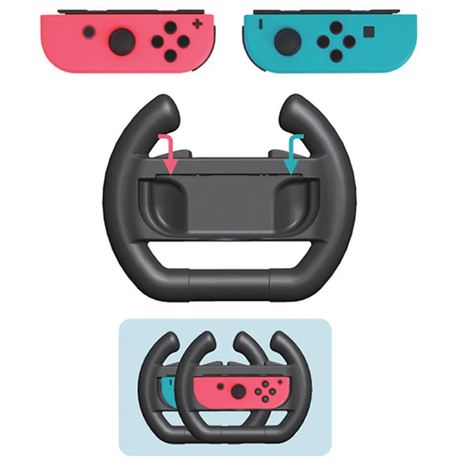 

2pcs ABS Steering Wheel Handle Stand Holder for Nintendo Nintend Switch Left Right Joy-Con Joycon NS NX Controller Game