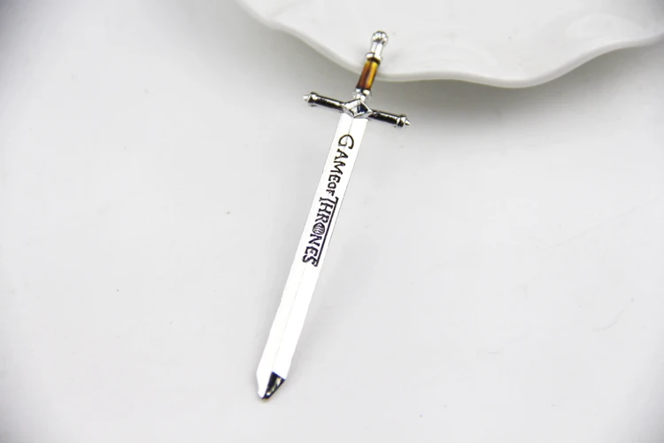 

ZRM Game Of Thrones Sword Vintage Antique Silver Letter Opener Sword Craft Song Of Ice And Fire Pendant Movie Jewelry Wholesale