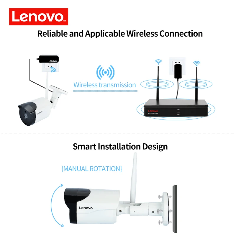LENOVO 6CH массив HD беспроводная камера безопасности Система DVR комплект 960P WiFi