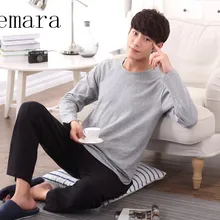 sexemara Бренд Новое поступление модные для мужчин поставка тканей хлопок О образным вырезом воротник Длинные Серые пальто и черные брюки