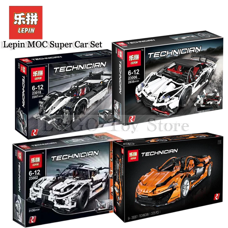 

2018 New Lepin Technic Set MOC-16915 Super Car 23002 23006 20087 23018 Compatible Legoing Model Building Kits Blocks Bricks Toys