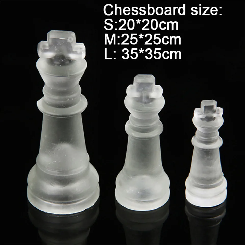 BSTFAMLY Chessman шахматная игра международные шахматы стекло шахматная фигура не складной шахматная доска орнамент 20x20/25x25/35x35 см I31