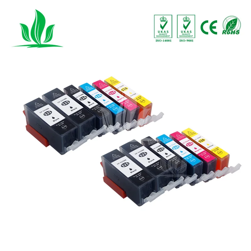 12 шт. 525XL Совместимый картридж для Canon PGI525 iP4850 iP4950 MG5150 MG5250 MG6150 MG8150 MX885 MG5350 MG6250 |