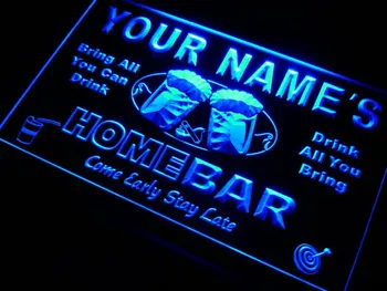 

p-tm Name Personalized Custom Home Bar Beer Mug LED Neon Sign 7 Colors or Multicolor with 5 Sizes Round or Rectangle Shape