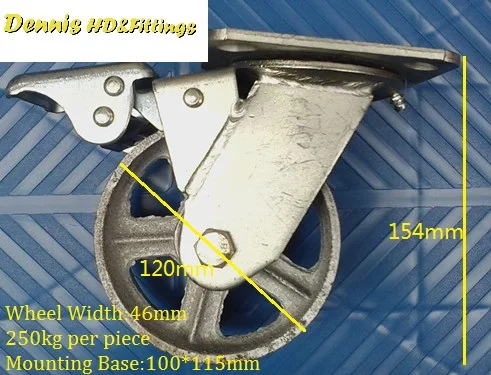Premintehdw " литое железное колесико универсальный поворотный ролик с тормозом