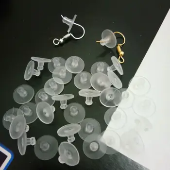 

Hot Selling New 10000pcs Silicone Pacifier Barrel Bullet Plastic UFO ear cap Ear Plugging Earring back DIY Jewelry Accessories