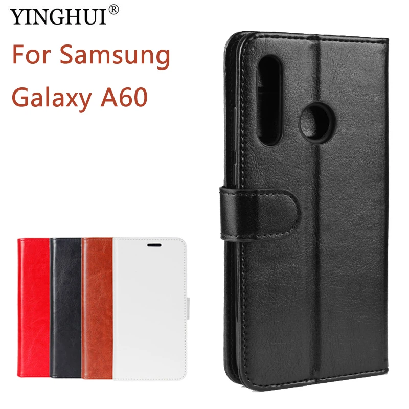 For Samsung Galaxy A60 Case Cover Wallet Stand PU Leather Case For Galaxy A60 Coque Funda Capa Flip Phone Silicone Back Cases