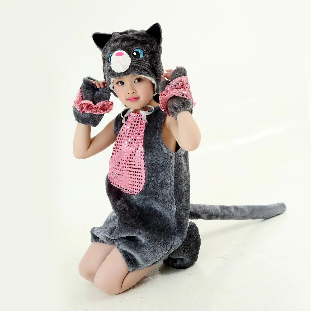 Dreamowl Child Animal Cat Plush School Play Costume Stage Performance Outfit  (18)