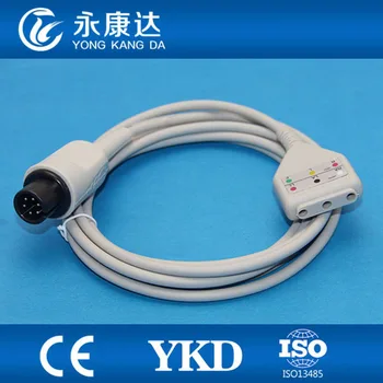

Free Shipping for AAMI 6Pin Din style ECG Extension cable,3-Lead,AHA/IEC,1k resistance