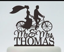 Bicycle Wedding Toppers And Get Free Shipping On Aliexpress Acrylic Wedding Cake Toppers Running Bicycle S Custom Bride Groom Name And Date Engagement Bridal Shower