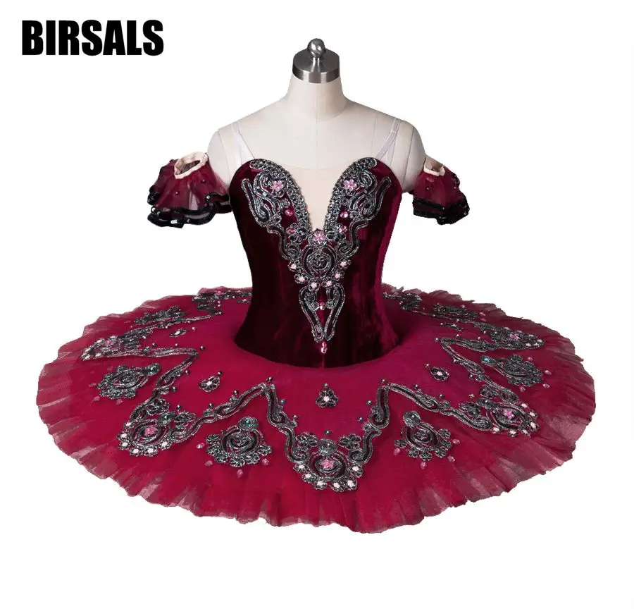 Free Shipping Women Burgundy Princess Florina Ballet Tutu Girls Professional Dance DressBT8992B