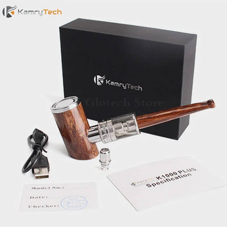 

New 100% Original Kamry K1000 Plus E-Pipe kit built-in 1000mAh Battery e Pipe Mod Wooden K1000 Plus Electronic Cigarette Hookah