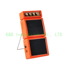 1pc Red 3.0 inch Power Mini 2W 9v Portable Battery Guitar Bass Amplifier Speaker mini portable guitar amplifier amp guitar amplifier dist and clean effect support aux input bass treble adjust orange