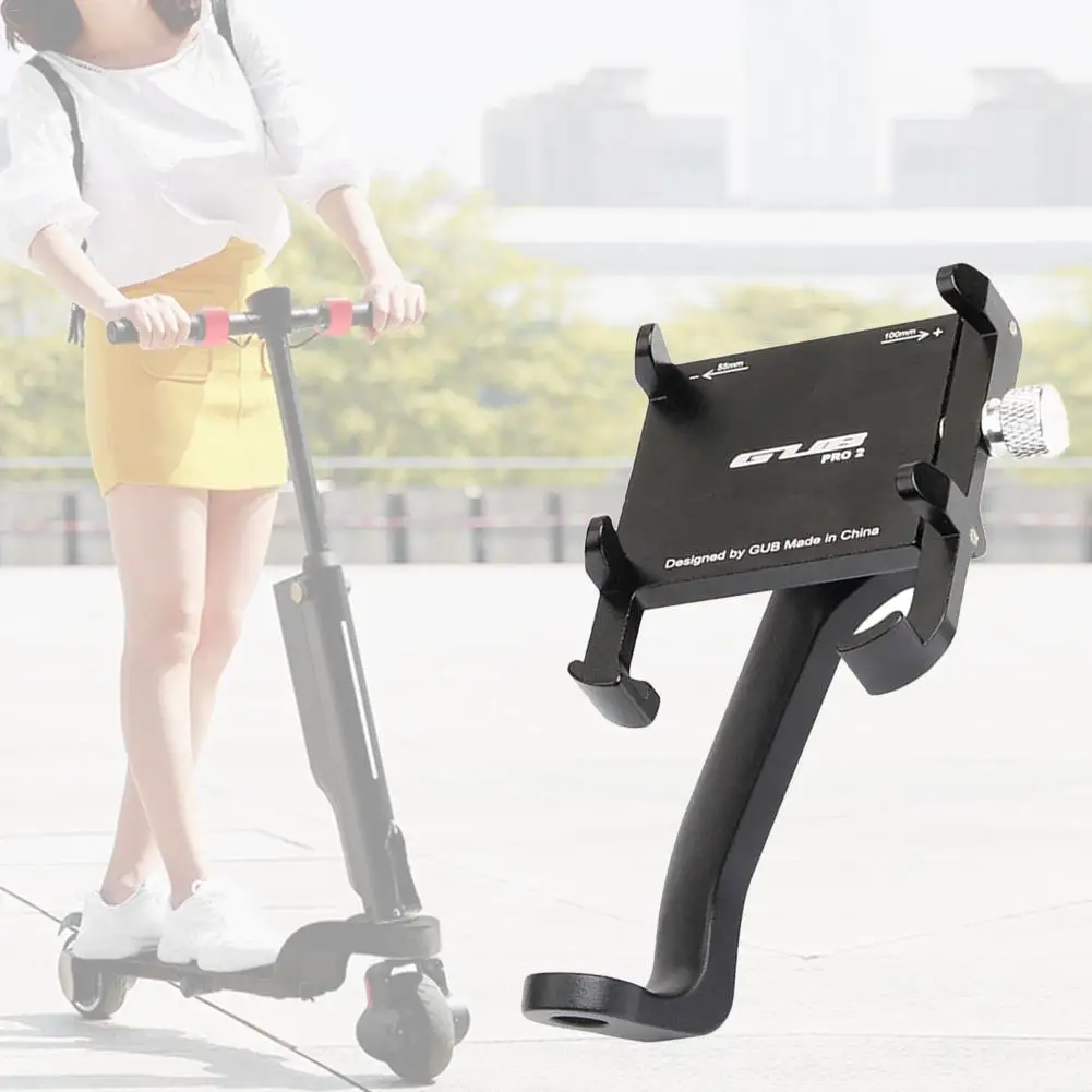 For GUB PRO2 Aluminum Alloy Mobile Phone Holder Enhanced Four-claw Design Phone Stand for Bike Motorcycle M365 Electric Scooter