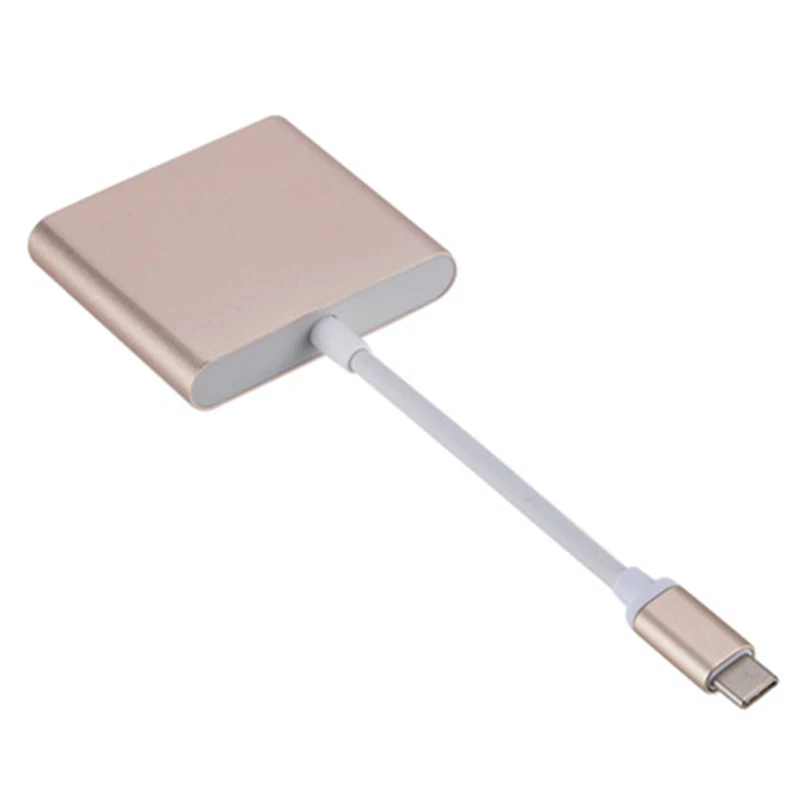 Rovtop USB 3,1 type C к HDMI USB 3,0 зарядный адаптер конвертер 3 в 1 USB-C концентратор адаптер для MacBook Pro Pixel samsung Z2 - Цвет: Gold