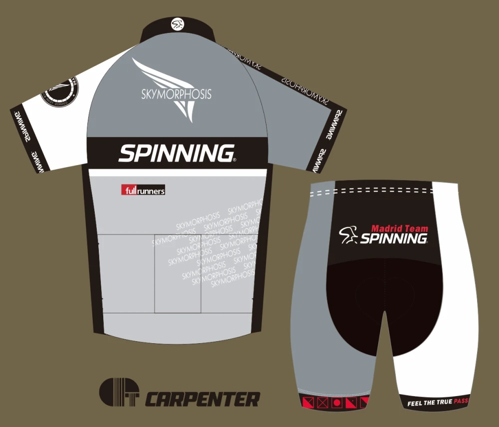 

SPINNING SKYMORPHOSIS cycling jersey Grey White Madrid team Riding Sportswear