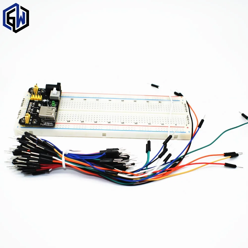 3,3 В/5 В MB102 макетная плата силовой модуль+ MB-102 830 точек без пайки прототип хлебная плата комплект+ 65 гибких перемычек