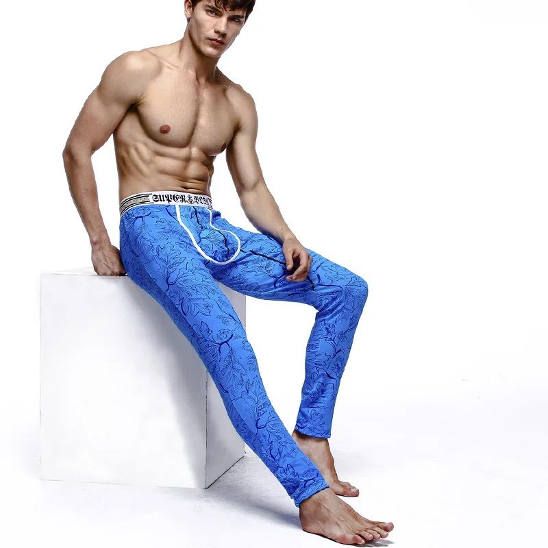 best mens long underwear Men's Wholesale Printing Cotton U Convex Design Long Johns Leggings Home Furnishing Modal Warm Pants long johns pants