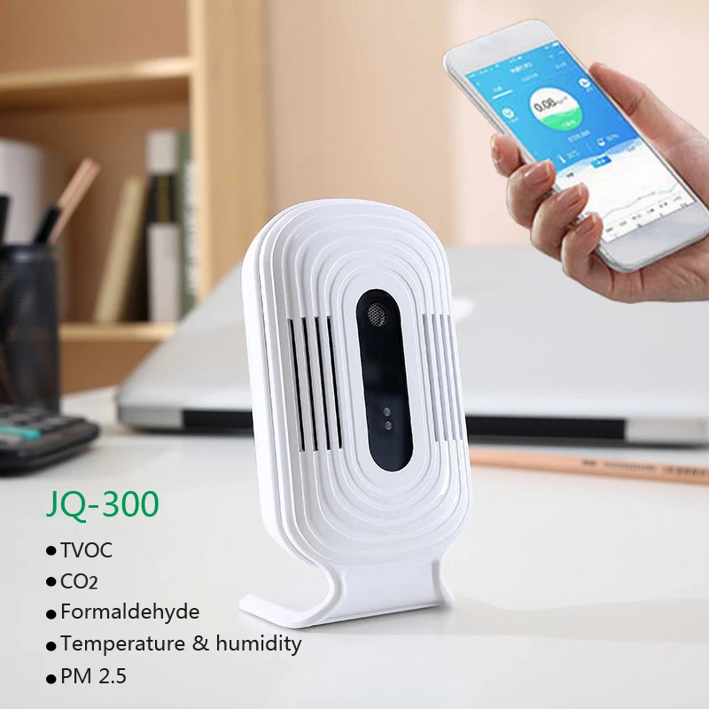

JQ-300 Wifi Digital CO2 PM2.5 HCHO TVOC Formaldehyde Gas Detector Meter Air Analyzers Monitor Tester Sensor Temperature Humidity