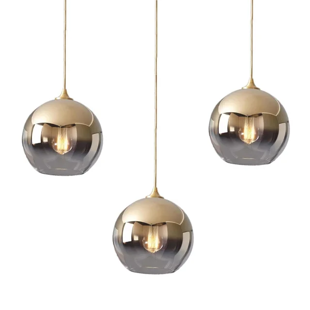 LukLoy Nordic GOLD Ball จี้โมเดิร์นโคมไฟเพดาน LOFT สำหรับห้องครัว LED จี้ไฟ Hanglamp แขวนโคมไฟ-ใน โคมไฟแบบห้อย จาก ไฟและระบบไฟ บน