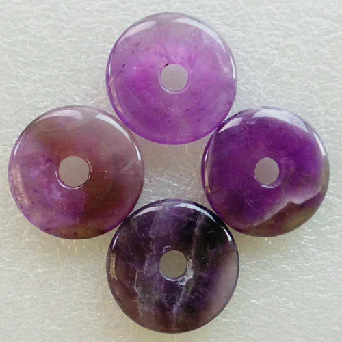 

(4 pieces/lot) Wholesale Natural Amethysts Donut Pendant Bead 30x5mm Free Shipping Fashion Jewelry DJ437