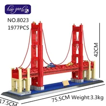 8023 1977 шт. строительные блоки серии уличного вида Золотые ворота мост Модель Набор DIY Кирпичи Детские игрушки для детей