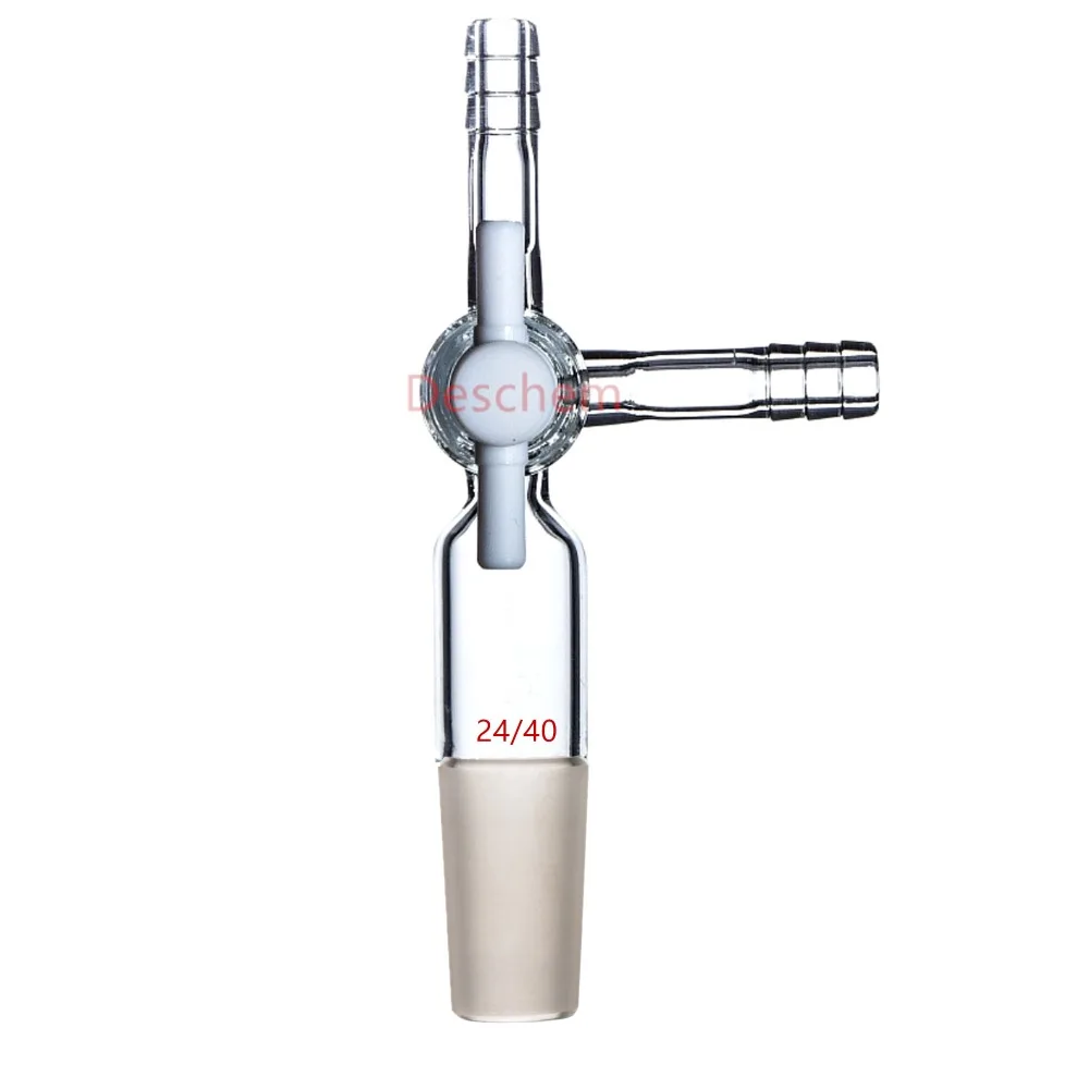 24/40,3 Way,PTFE Stopcock,Lab Glass Three Way Flow Control Adapterin