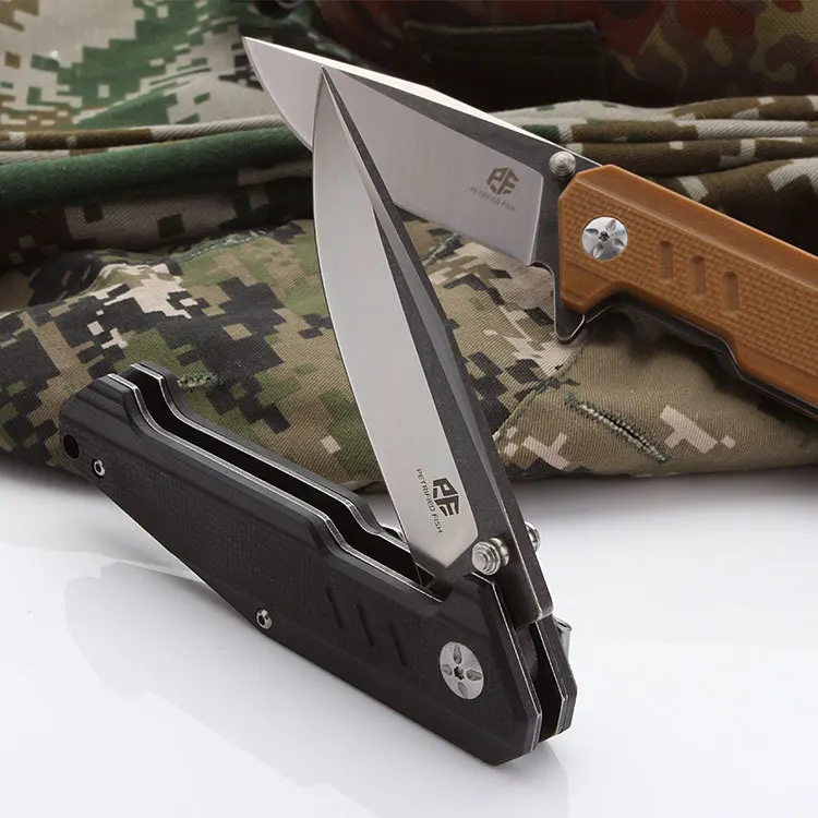 Складной нож G10 с окаменевшей рыбой для кемпинга охоты выживания универсальный