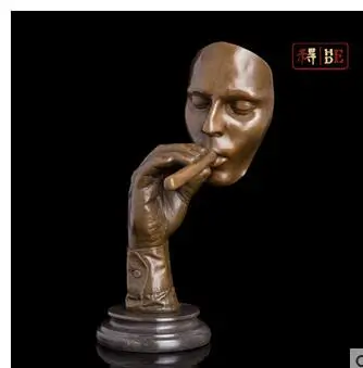 

Arts Crafts Copper Religious faith Sculpture Maiden pray Figurine Antiques Abstract Face Shape BRASS Statue Meditator man
