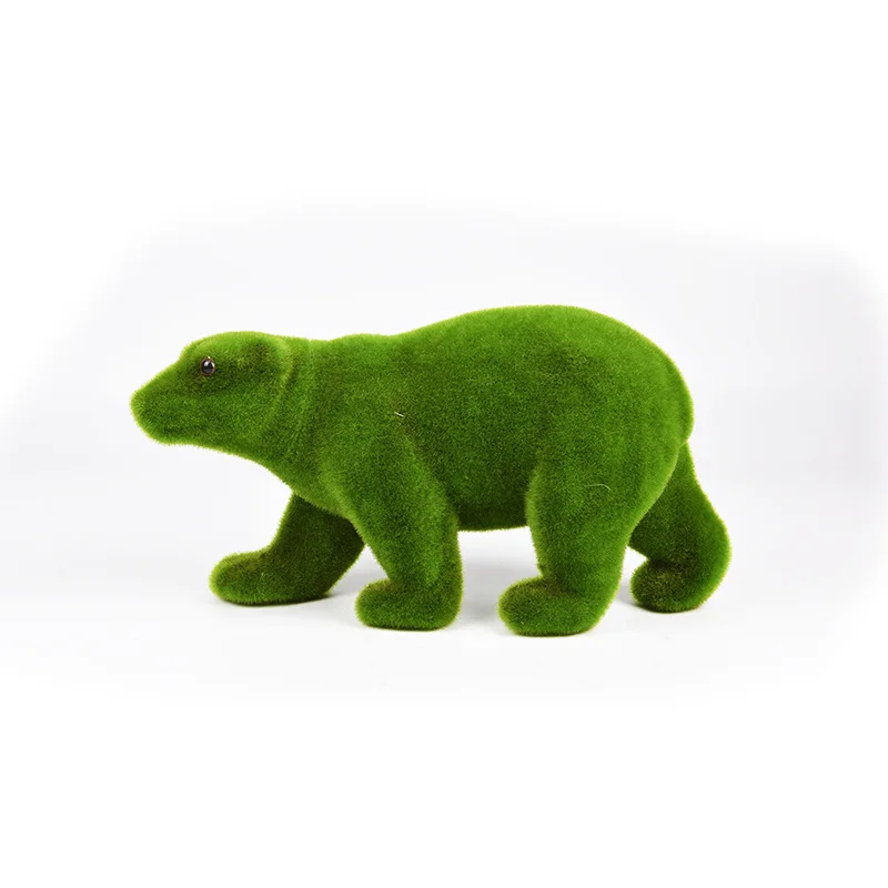 

Creative handmade grass polar bear figures Artificial Turf Grass bear Artificial animals figurines Garden animals decorations