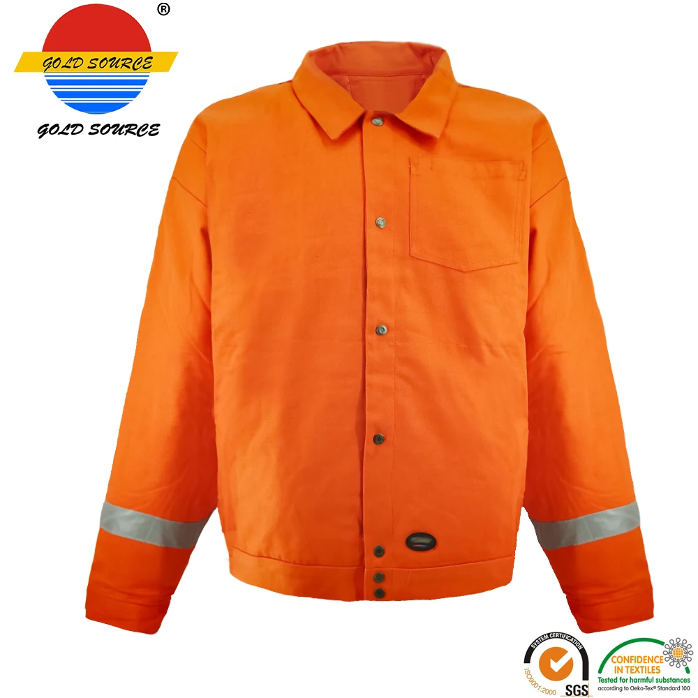 

Urban Supply Hi Vis Fire Retardant Orange Welding Coat Quilted Safety Mens Winter Jacket