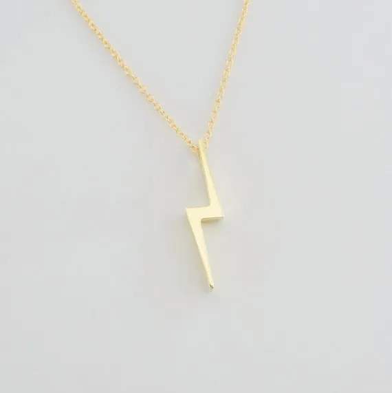 N038 Cute Lighting Bolt Necklaces Harry Potter Lighting Necklace Simple Storm Thunder Bolt Necklaces for Women Party Gift
