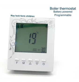 

Battery powered Digital programmable gas boiler thermostat controller with Warm system