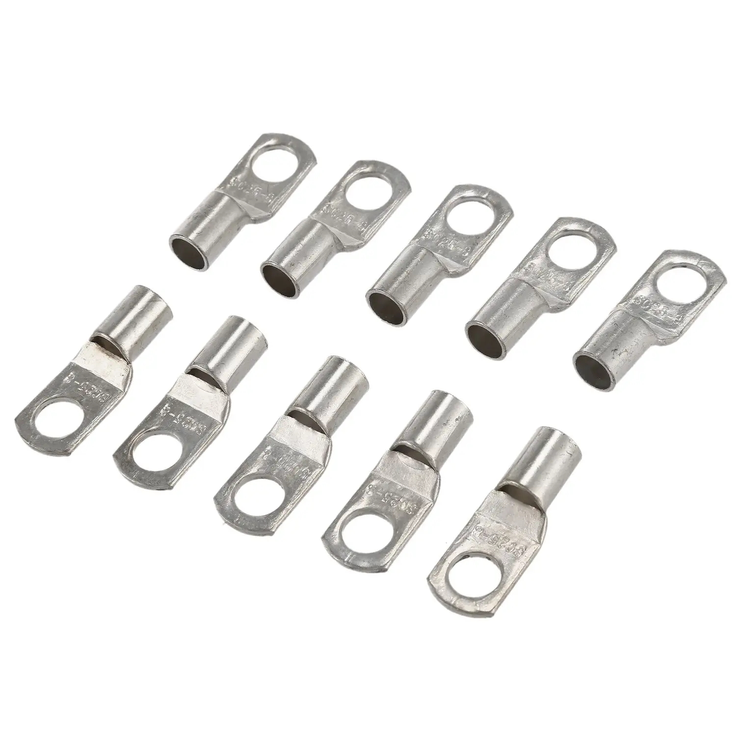 

10 Copper Tube 25Mm x 8Mm Lug Battery Starter Cable Welding Crimp Terminal Ring Drop Shipping