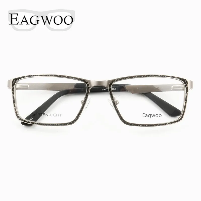 Eagwoo мужские очки из металлического сплава, дизайнерские тканевые очки с полной оправой, модные очки по рецепту с весенним храмом 1951