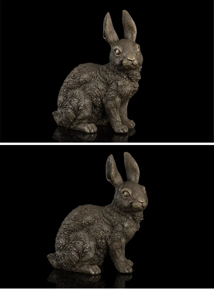 ATLIE Бронзовая поучительная Статуэтка кролика, Китайский Зодиак, животное, статуя фэн-шуй, художественный Декор